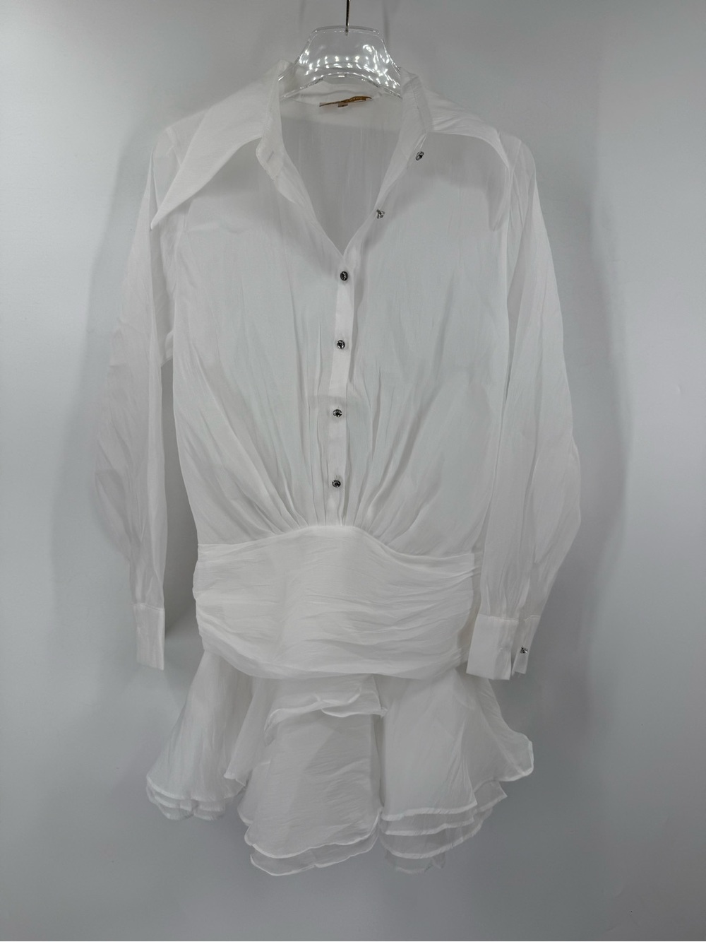 Jessica Bara white sheer mini dress size small
